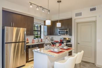 Chef-inspired kitchens with stainless steel appliances and granite countertops